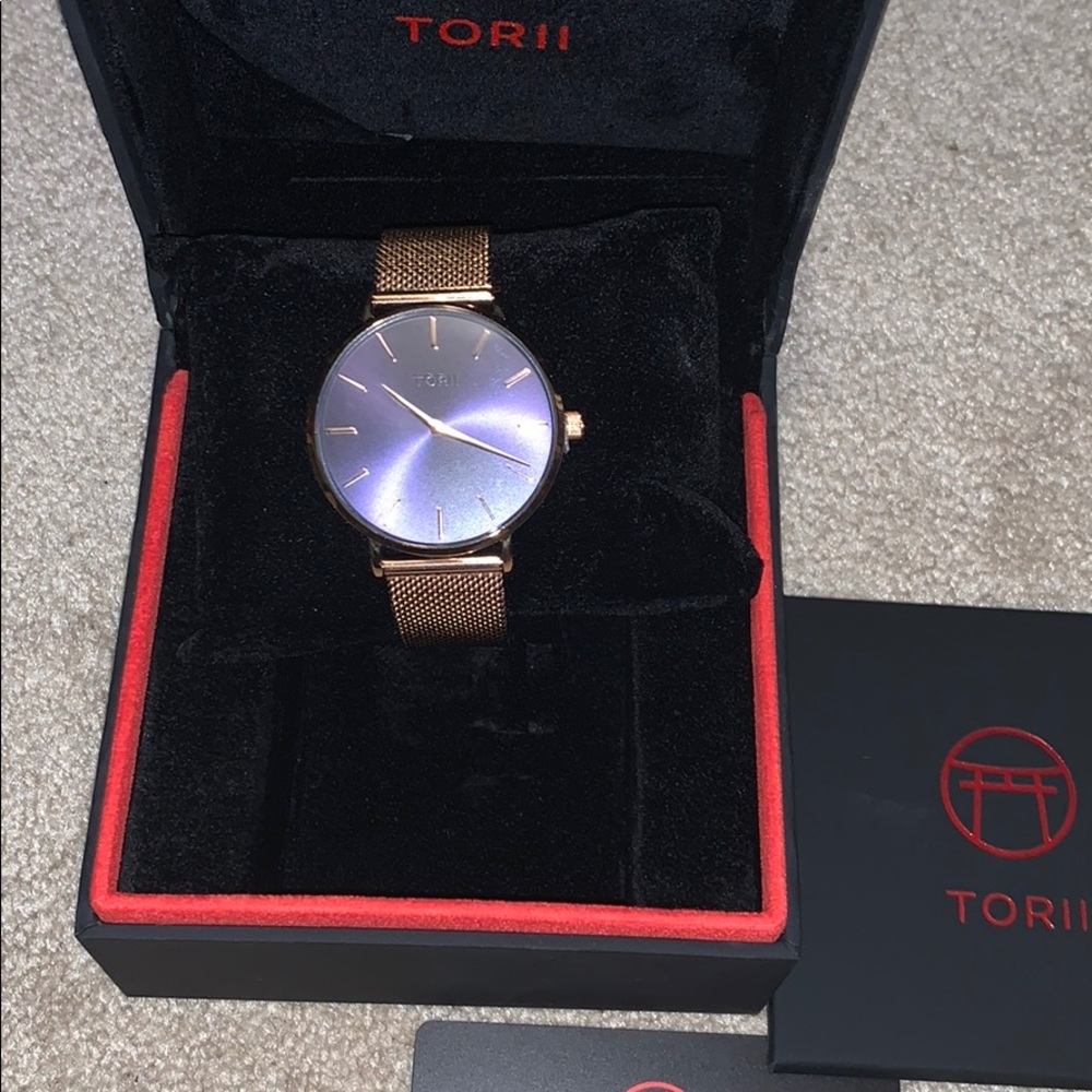 NWT unisex TORII watch Gold/ midnight blue face